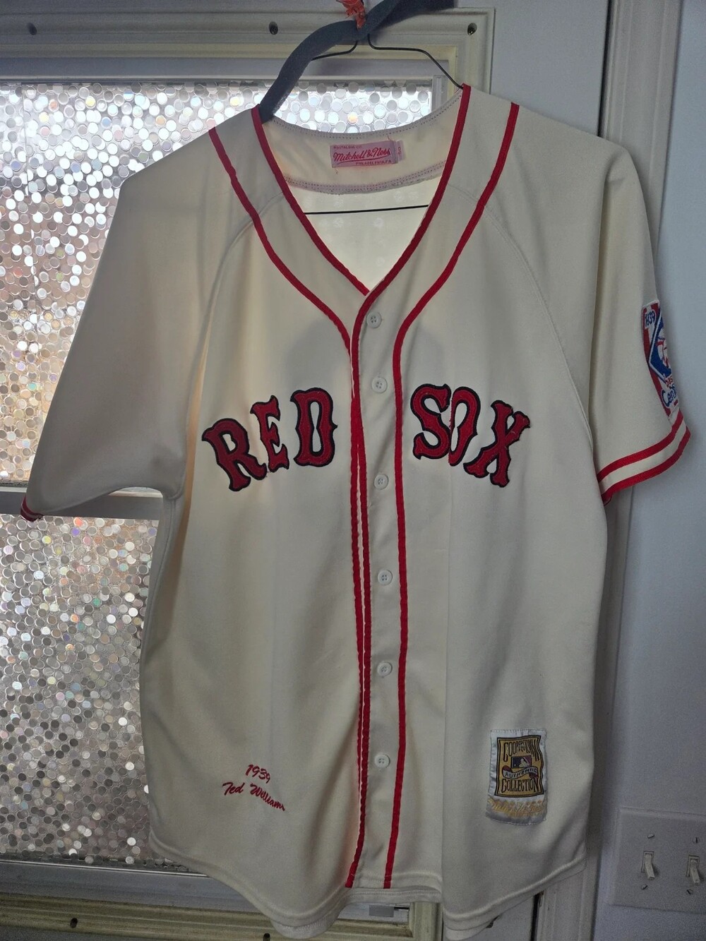 Ted Williams Boston Red Sox 1939 Cream Jersey - Used - Size 50